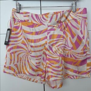 Etiquette Clothiers Pink and Orange High Waist Shorts